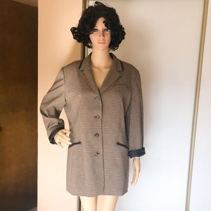 Brown plaid blazer jacket . size 14